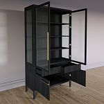 Витрина Primo со стеклянными фасадами и буфетом шпон Черный дуб варинант исполнения - 4 | Loft Concept в Сочи