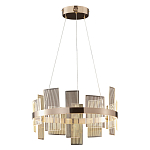 Люстра подвесная круглая с рифлёными прозрачными элементами и золотым основанием Aurea Vista варинант исполнения - 1 | Loft Concept в Сочи