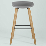 Барный стул на ножках из натурального дерева Boras Grey варинант исполнения - 3 | Loft Concept в Сочи
