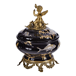 Шкатулка черного цвета с бронзовым ангелом Eden Garden варинант исполнения - 3 | Loft Concept в Сочи