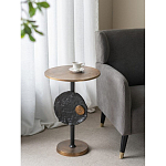 Столик приставной с абстрактным основанием и акцентом в виде золотистого диска Heavenly Space варинант исполнения - 7 | Loft Concept в Сочи