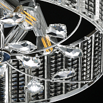 Люстра круглая на цепи цвета хром с прозрачными рельефными хрустальными пластинами Textured Glass Chandelier варинант исполнения - 7 | Loft Concept в Сочи