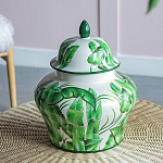 Ваза с зелёными листьями и крышкой Vase Green Leaves варинант исполнения - 6 | Loft Concept в Сочи
