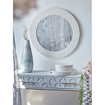 Зеркало круглое инкрустированное раковинами устриц Bone Inlay Dome Mirror White варинант исполнения - 2 | Loft Concept в Сочи