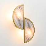 Бра с двумя полукруглыми плафонами из искусственного алебастра в бронзовой оправе Marbella варинант исполнения - 8 | Loft Concept в Сочи