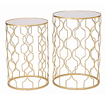 Набор из двух столов из металла Brass Symphony Geometry варинант исполнения - 1 | Loft Concept в Сочи