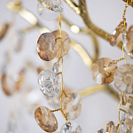 Бра золотого цвета с ветвями и прозрачными хрустальнымих подвесками Droplet Chandelier варинант исполнения - 4 | Loft Concept в Сочи