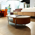 Дизайнерский журнальный стол овальной формы с открывающейся столешницей Caleb Coffee Table варинант исполнения - 2 | Loft Concept в Сочи