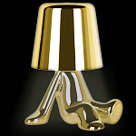 Настольная лампа фигурная золотого цвета с гладким абажуром Высота 17 см Sophia варинант исполнения - 3 | Loft Concept в Сочи