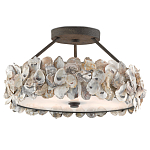 Потолочный светильник круглый с абажуром из устричных раковин Sea Ravens варинант исполнения - 2 | Loft Concept в Сочи