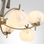 Люстра подвесная с 8-ю шарообразными плафонами из белого стекла с подвесками из камня и кисточками Agatelle варинант исполнения - 6 | Loft Concept в Сочи