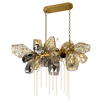 Люстра подвесная с 22-мя гранёными стеклянными плафонами с вертикальными подвесками Gilded Mirage  варинант исполнения - 5 | Loft Concept в Сочи