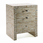 Тумбочка прикроватная Bogense Bone Inlay Bedside Beige варинант исполнения - 1 | Loft Concept в Сочи