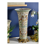 Ваза высокая из фарфора на бронзовом основании Turquoise Blooming Garden варинант исполнения - 6 | Loft Concept в Сочи