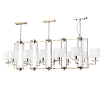 Люстра прямоугольной формы с 12-ю цилиндрическими плафонами из стекла Laurent варинант исполнения - 1 | Loft Concept в Сочи