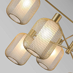 Люстра потолочная с абажурами из металлической сетки Loft Grid Pendant Gold варинант исполнения - 3 | Loft Concept в Сочи