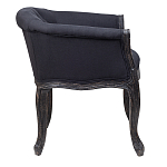 Кресло низкое в стиле прованс Черный Лен Louis French Armchair  варинант исполнения - 2 | Loft Concept в Сочи
