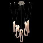 Подвесной светильник белого цвета с 6-ю изогнутыми плафонами Flow Loop варинант исполнения - 3 | Loft Concept в Сочи