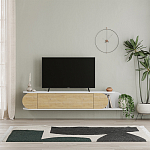 ТВ-тумба подвесная белая с полкой и откидной дверцей цвета древесины TONE TV STAND WHITE варинант исполнения - 1 | Loft Concept в Сочи