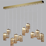 Подвесной светильник линейный с плафонами волнистой формы из фактурного стекла Big Wave варинант исполнения - 9 | Loft Concept в Сочи