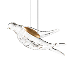 Подвесной светильник с прозрачной стеклянной птичкой Serip Voa варинант исполнения - 1 | Loft Concept в Сочи