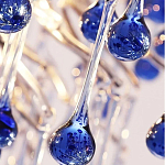 Люстра овальная с синими стеклянными подвесками в форме капель FAIRYTREE Light варинант исполнения - 2 | Loft Concept в Сочи