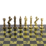 Шахматы Ренессанс из бронзы с доской из натурального камня Змеевик Decorative Thematic Chess варинант исполнения - 4 | Loft Concept в Сочи