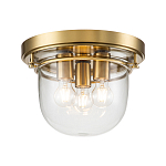 Потолочный светильник для ванных комнат с круглым стеклянным плафоном и тремя лампами Quoizel варинант исполнения - 1 | Loft Concept в Сочи