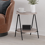 Стол приставной с 2-мя круглыми бежево-серыми столешницами ESSEL LIGHT MOCHA варинант исполнения - 4 | Loft Concept в Сочи