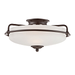 Потолочный светильник со стеклянным плафоном на изогнутых кронштейнах Quoizel  варинант исполнения - 1 | Loft Concept в Сочи