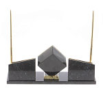 Настольный канцелярский набор из змеевика и офиокальцита с визитницами и часами Successful Leader варинант исполнения - 3 | Loft Concept в Сочи