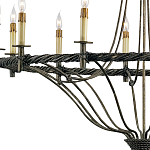 Люстра двухъярусная с отделкой в виде веревки Black Light Profile варинант исполнения - 1 | Loft Concept в Сочи