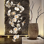 Люстра каскадная из белых цветов каллы и птичек Refined Taste of Light варинант исполнения - 5 | Loft Concept в Сочи