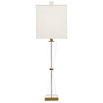 Настольная лампа с прозрачным корпусом и прямоугольным тканевым абажуром Charm and Luxury варинант исполнения - 3 | Loft Concept в Сочи