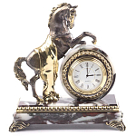 Часы настольные бронзовые с декором в виде коня Horse Stone Clock варинант исполнения - 7 | Loft Concept в Сочи