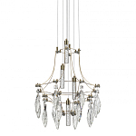 Люстра подвесная из металла с хрустальными подвесками прозрачного цвета Quasar 41 варинант исполнения - 1 | Loft Concept в Сочи