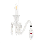 Подвесной светильник стеклянный в виде канделябра Curved Glass Chandelier варинант исполнения - 5 | Loft Concept в Сочи