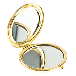 Зеркало карманное двухстороннее круглое из натурального камня Серафинит в подарочной упаковке Gold Stone Mirrors варинант исполнения - 2 | Loft Concept в Сочи