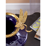 Ваза темно-синего цвета из фарфора с бронзовыми стрекозами Eden Garden porcelain and bronze варинант исполнения - 5 | Loft Concept в Сочи