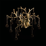 Бра в форме ветвей деревьев золотого цвета с прозрачными подвесками-каплями Droplet Bra варинант исполнения - 4 | Loft Concept в Сочи