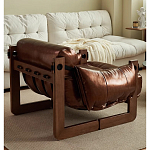 Кресло-диван кожаное на деревянном каркасе Medieval Furniture варинант исполнения - 2 | Loft Concept в Сочи