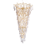 Люстра подвесная в форме перевернутой пирамиды с металлическими ветвями и прозрачными стеклянными подвесками Droplet Chandelier варинант исполнения - 1 | Loft Concept в Сочи