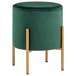 Зеленый пуф на золотистых ножках SANJAY варинант исполнения - 1 | Loft Concept в Сочи