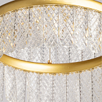 Люстра двухъярусная с золотого цвета и прозрачными подвесками Pettico варинант исполнения - 10 | Loft Concept в Сочи