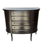 Комод черный из массива березы с 5-ю ящиками и 2-мя дверцами Vintage варинант исполнения - 1 | Loft Concept в Сочи