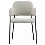 Стул мягкий с подлокотниками Chair Gray Upholstery Boucle варинант исполнения - 1 | Loft Concept в Сочи