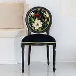 Стул чёрный из натурального бука с изображением птица в саду Blooming Red Birds варинант исполнения - 3 | Loft Concept в Сочи