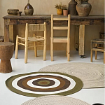 Ковер круглый из хлопка с контрастным узором Bullseye 150 варинант исполнения - 5 | Loft Concept в Сочи