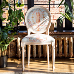 Стул из массива бука светло-серый с растительным орнаментом Raffael Angel Grey Chair варинант исполнения - 3 | Loft Concept в Сочи