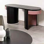 Дизайнерский письменный стол овальной формы с 2-мя выдвижными ящиками по бокам Parsec варинант исполнения - 3 | Loft Concept в Сочи